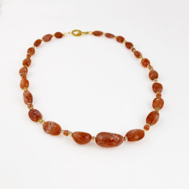 Sunstone + Citrine Bead Necklace
