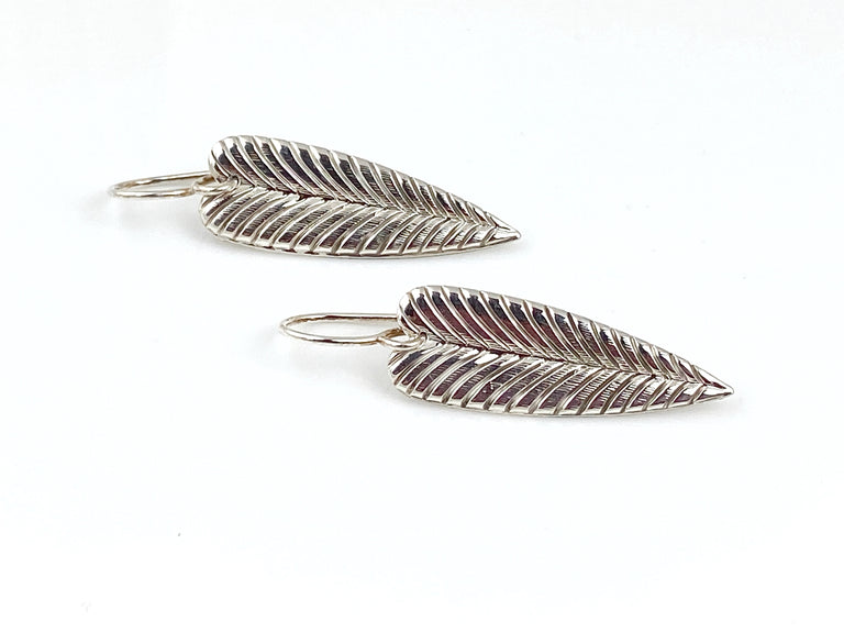 Sterling Silver Feather Earrings