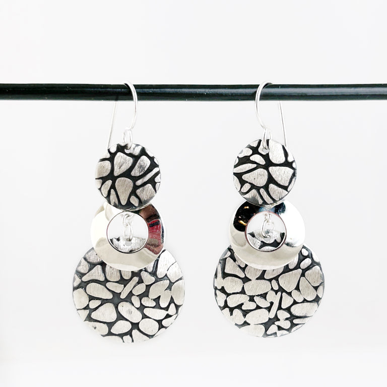 Double Cobblestone Dish Earrings