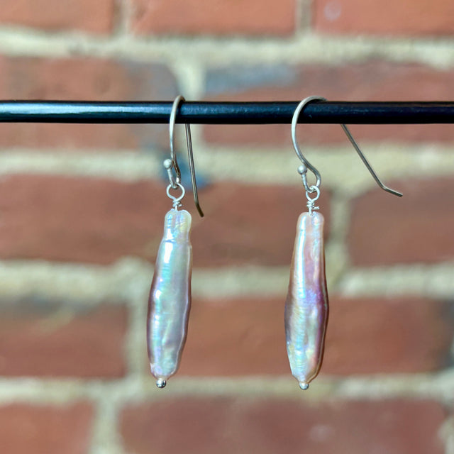 Pink Freshwater Stick Pearl Earrings