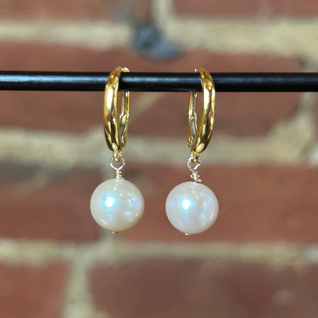 Peachy Pink Pearl Earrings