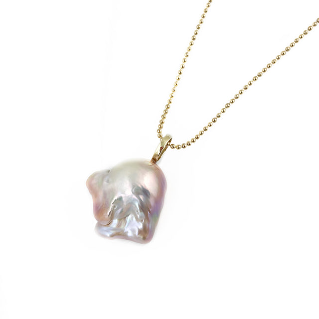 Large Pink Baroque Pearl Pendant