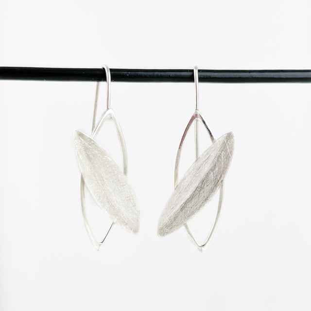 Folded Leaf Marquis Earrings