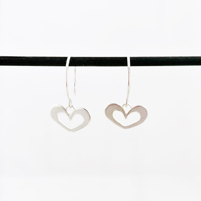 Silver Open Heart Earrings