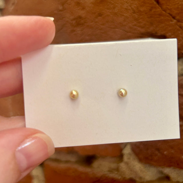 Tiny Gold Akoya Pearl Stud Earrings