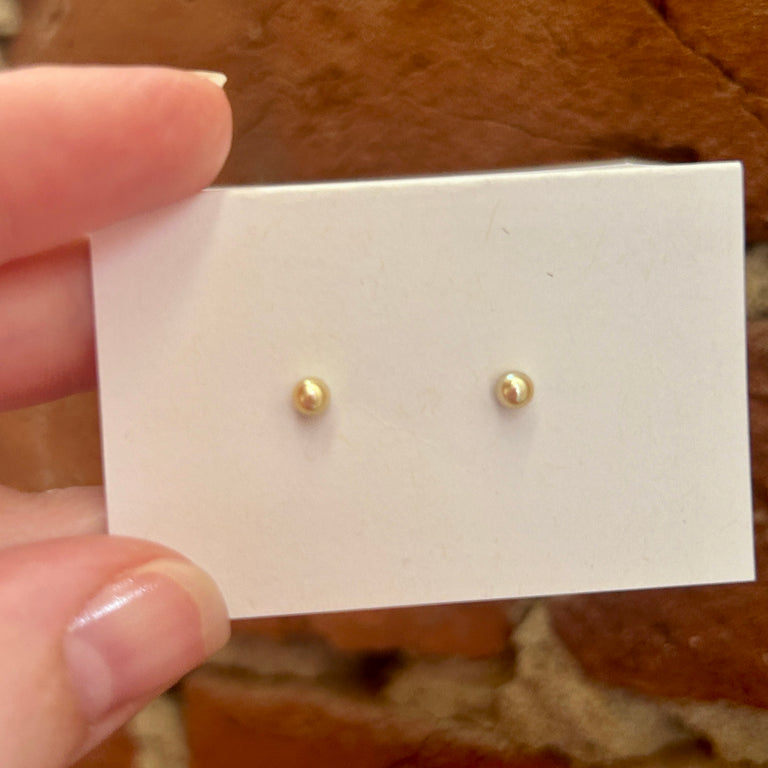 Tiny Gold Akoya Pearl Stud Earrings