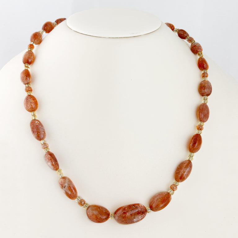Sunstone + Citrine Bead Necklace