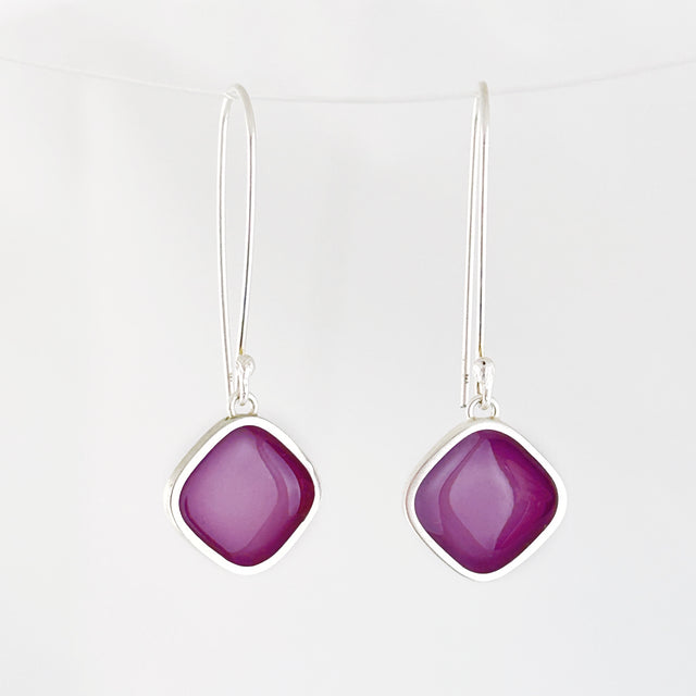 Purple Square Earrings