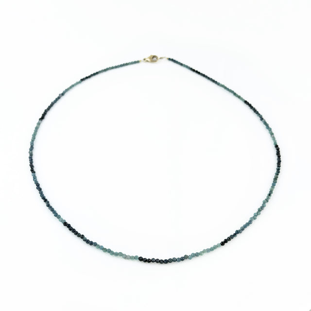 Teal + Midnight Spinel Ombré Bead Necklace