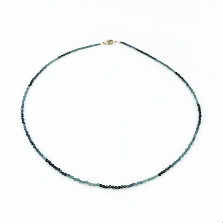 Teal + Midnight Spinel Ombré Bead Necklace