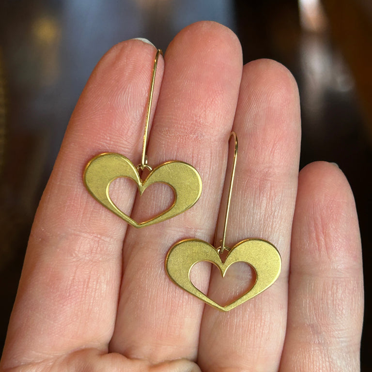 Golden Open Heart Earrings