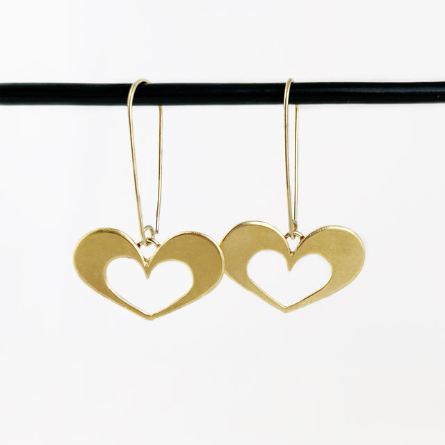 Golden Open Heart Earrings