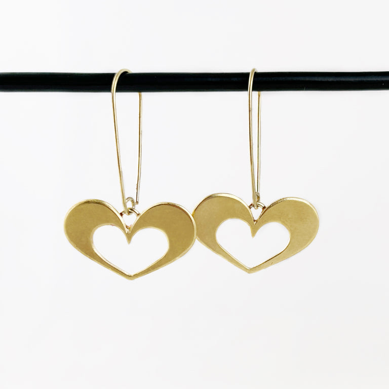 Golden Open Heart Earrings