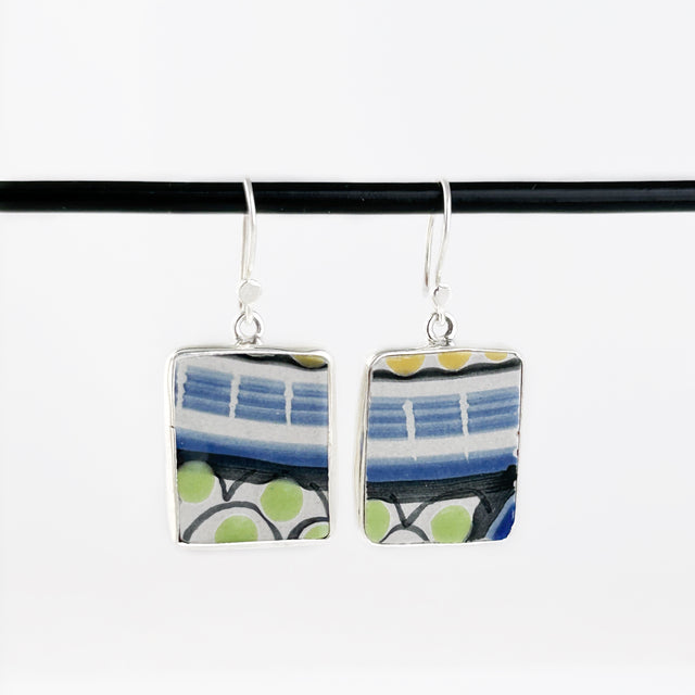 Blue + Green Talavera Tile Earrings