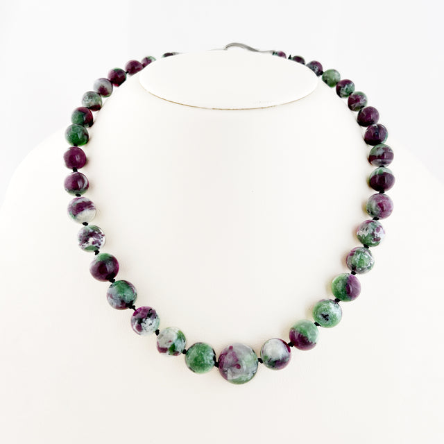 Ruby + Zoisite Bead Necklace