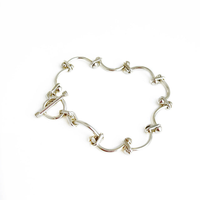 Handmade Curved Brad Chain Bracelet