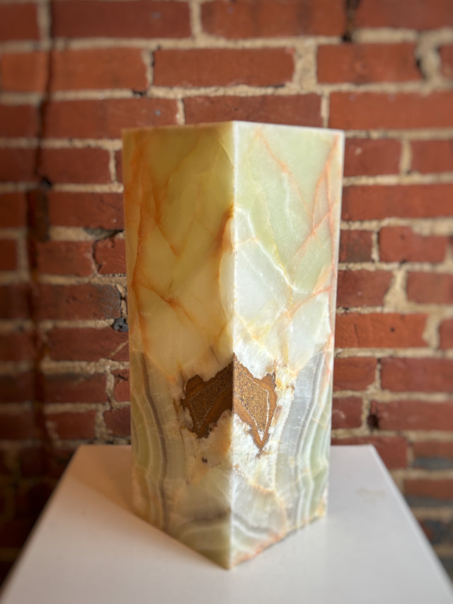 Medium Green Talan Calcite Rectangle Lamp