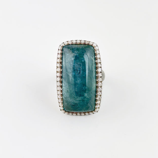Crystal Tourmaline + Diamond Ring