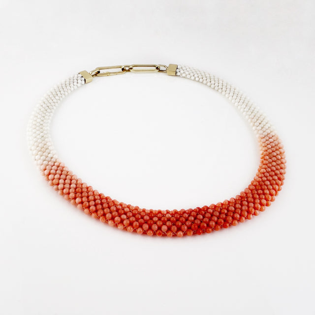 Intricate Ombré Coral Bead Necklace