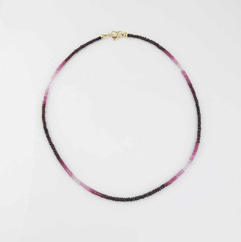 Ombré Ruby Bead Necklace