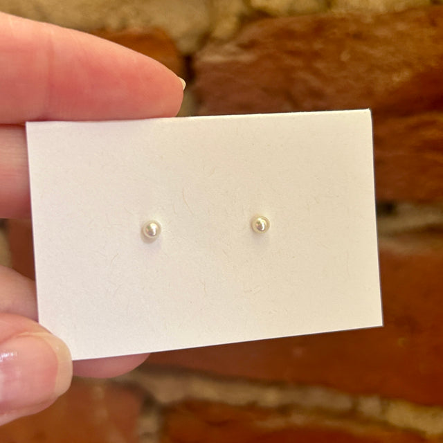 Tiny White Akoya Pearl Stud Earrings