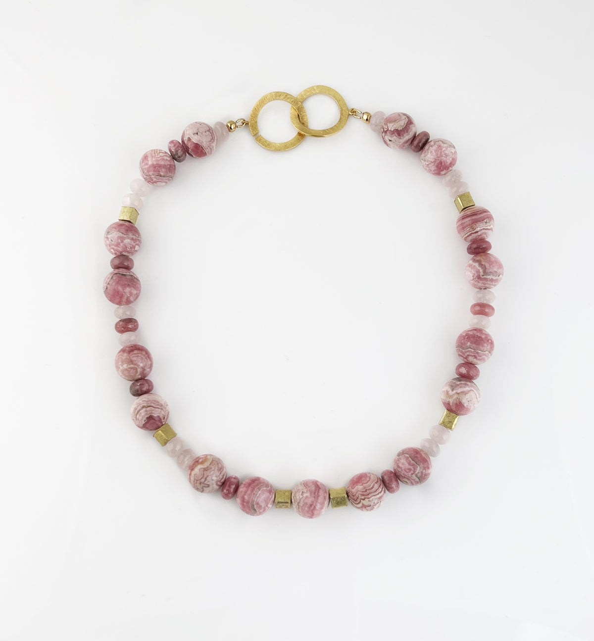 Rhodochrosite + Rose Quartz Bead Necklace