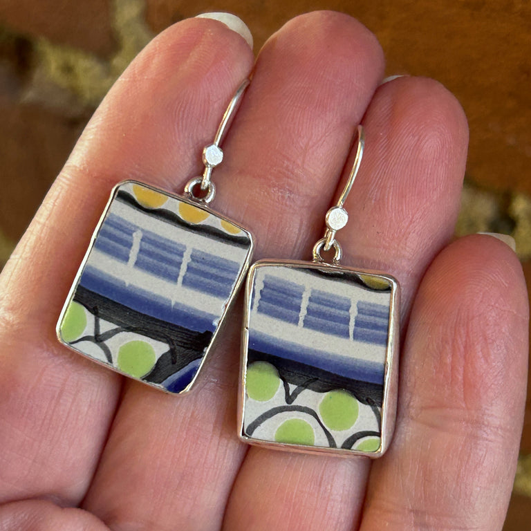 Blue + Green Talavera Tile Earrings