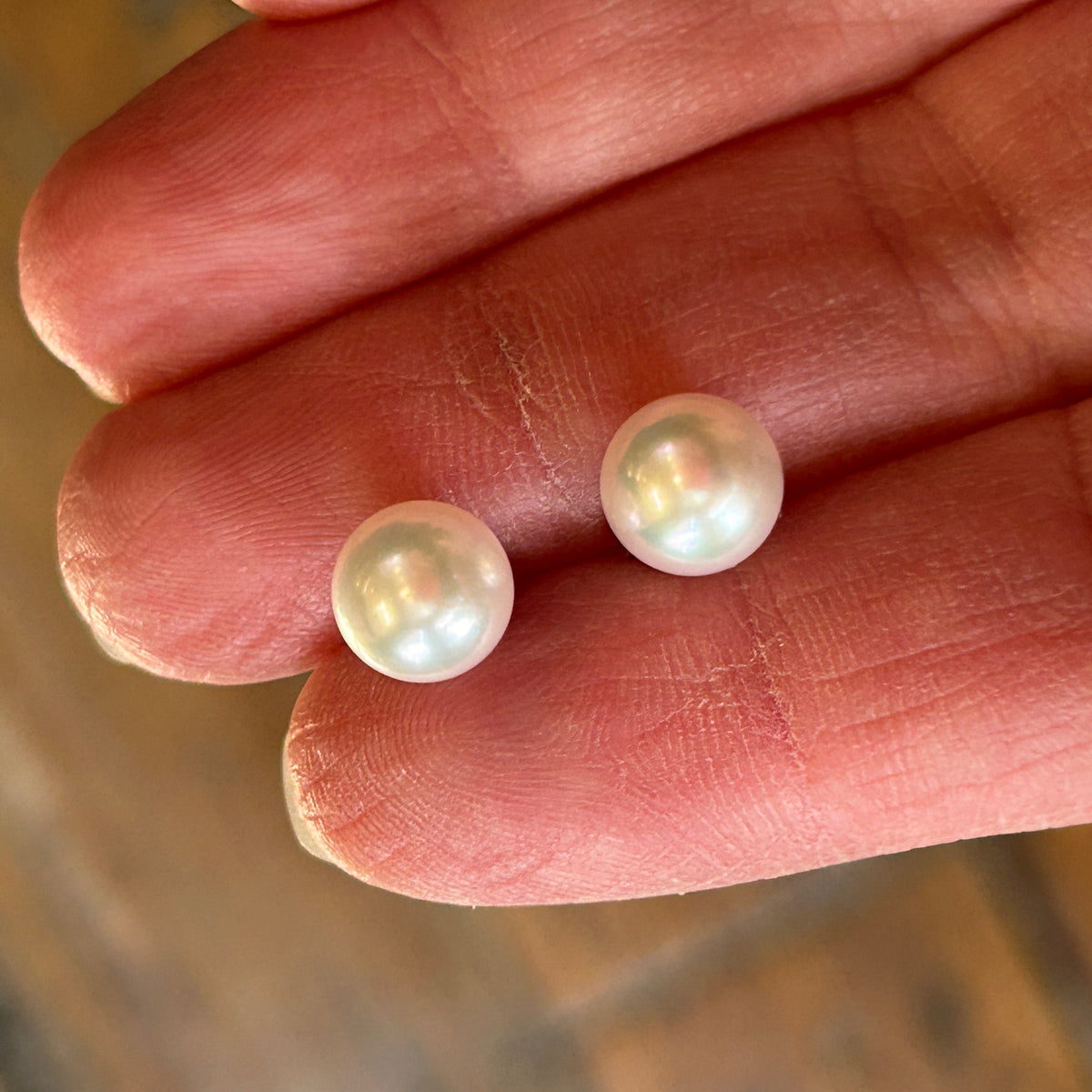 White Akoya Pearl Earrings