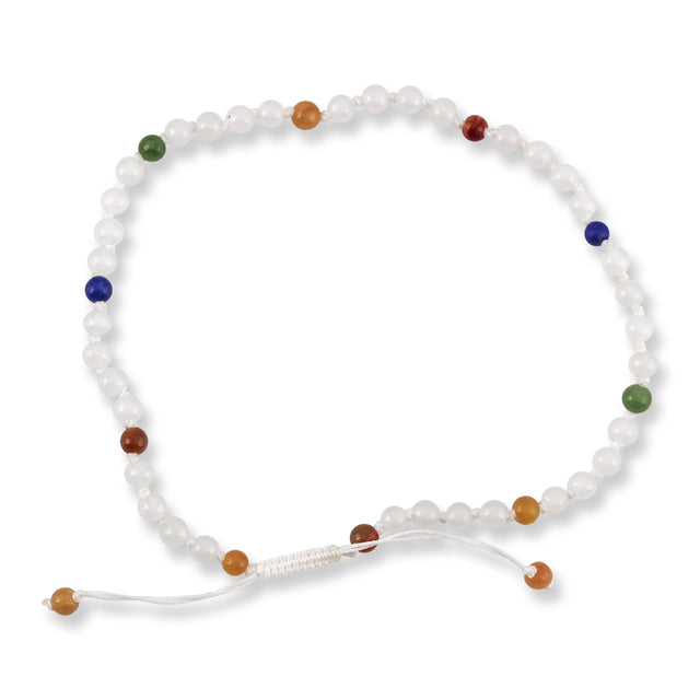 Ice Jade with 'Rainbow' Jade & Lapis Bracelet