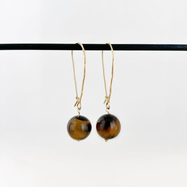 Tigers Eye Bead Earrings