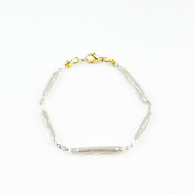 White Freshwater Stick Pearl Bracelet