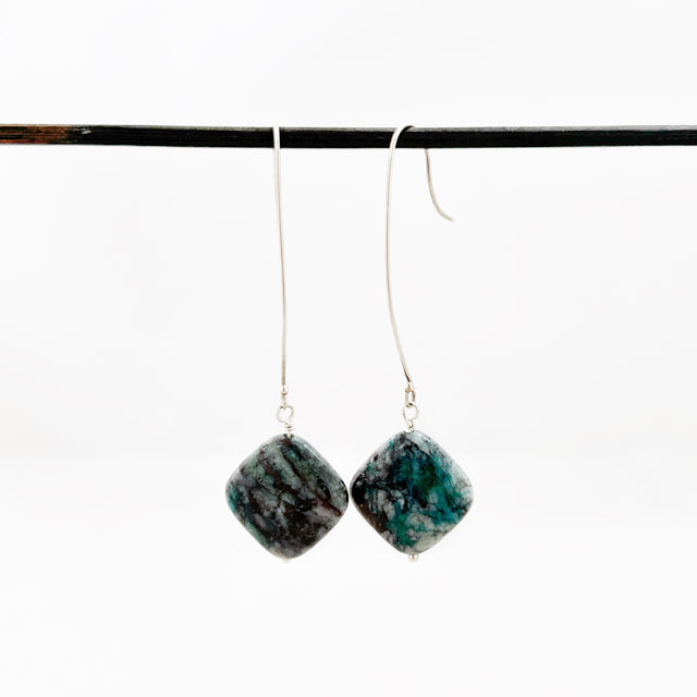 Chrysocolla Bead Earrings