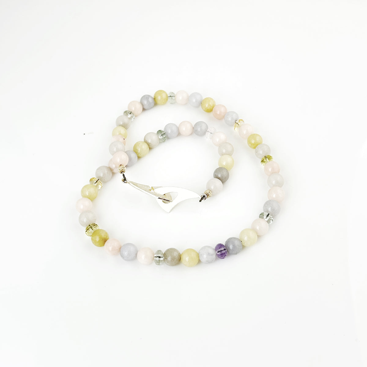 Multicolor Moonstone + Crystal Bead Necklace