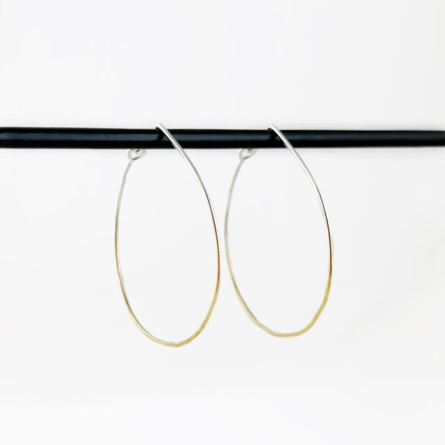 Pear Shaped Wire Hoop Earrings