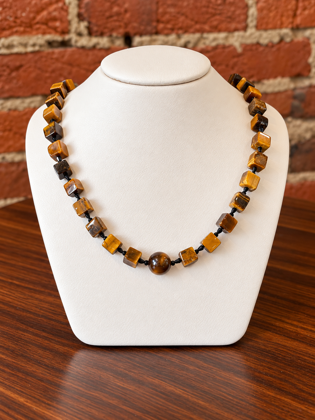 Tiger's Eye + Black Spinel Bead Necklace
