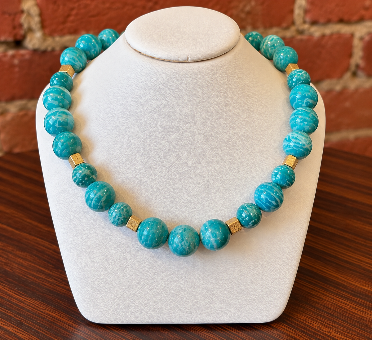 Banded Amazonite Bead Necklace