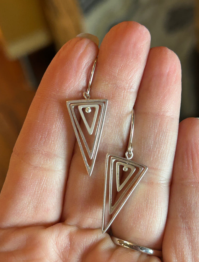 Medium Concentric Mobile Triangle Earrings
