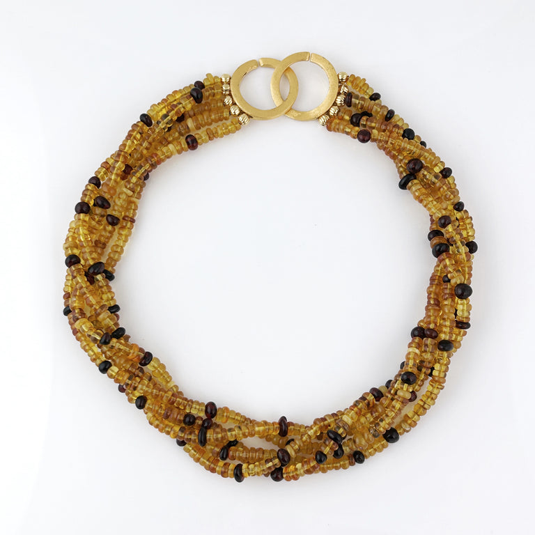 Baltic Amber Bead Torsade Necklace