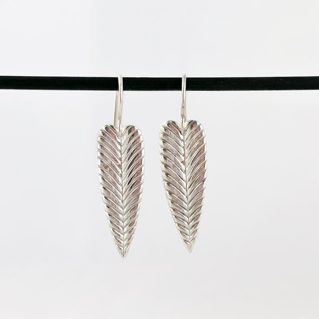 Sterling Silver Feather Earrings