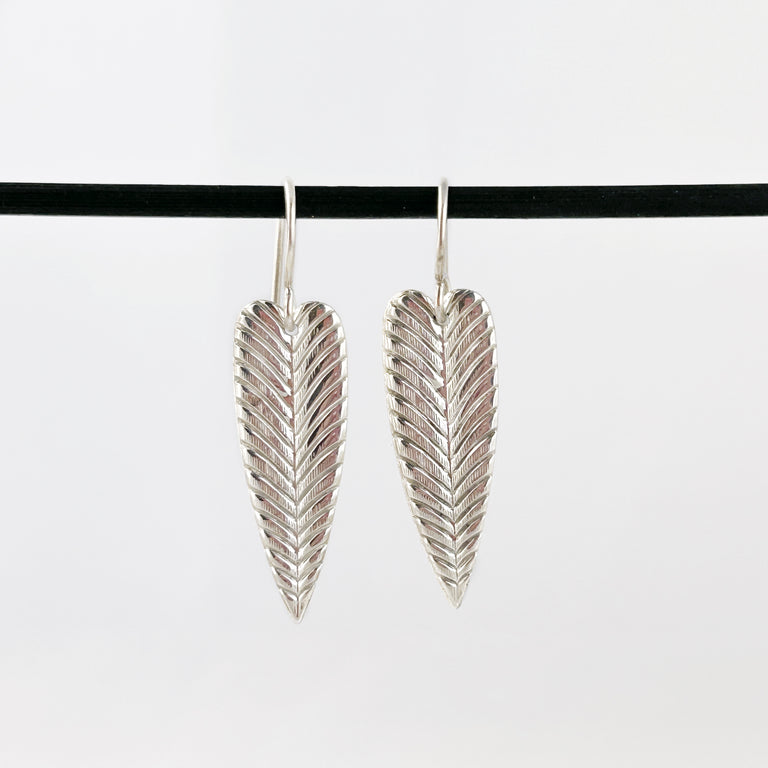 Sterling Silver Feather Earrings