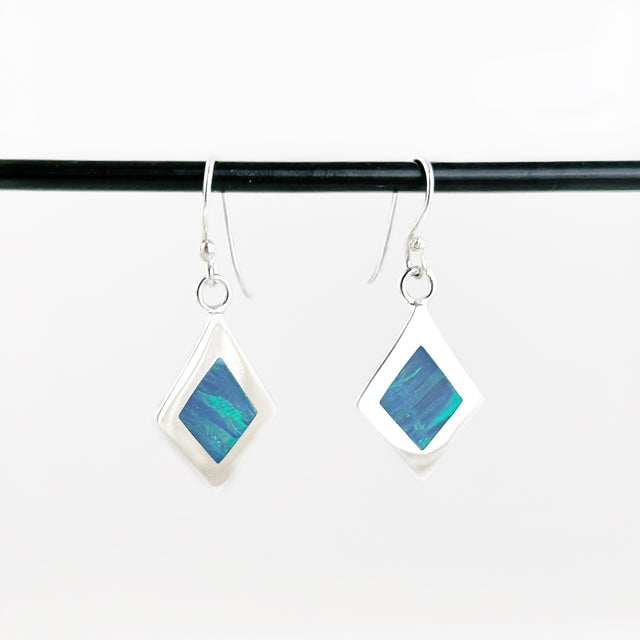 Blue Opal Rhombus Earring