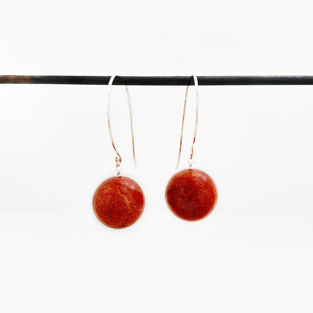 Sponge Coral Bead Earrings
