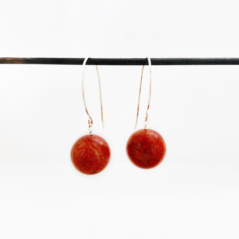 Sponge Coral Bead Earrings