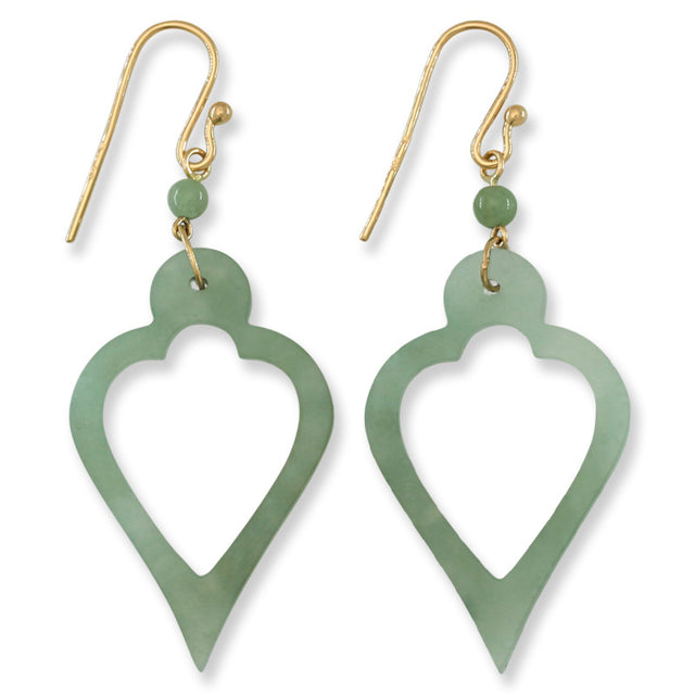 Open Jade Heart Earrings