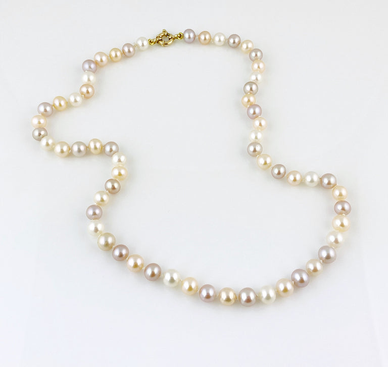 Multicolor Pearl Strand Necklace