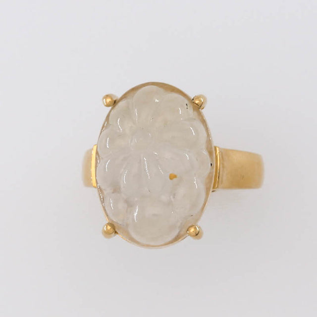 Carved Ice Jade Ring