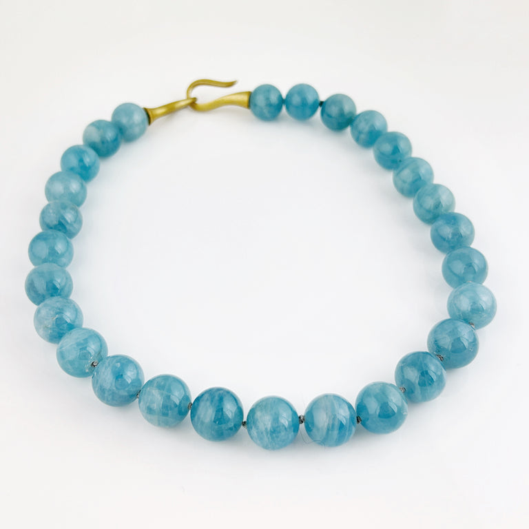 Aquamarine Bead Necklace