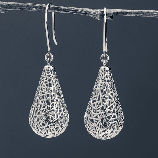 Platinum Raindrop Earrings