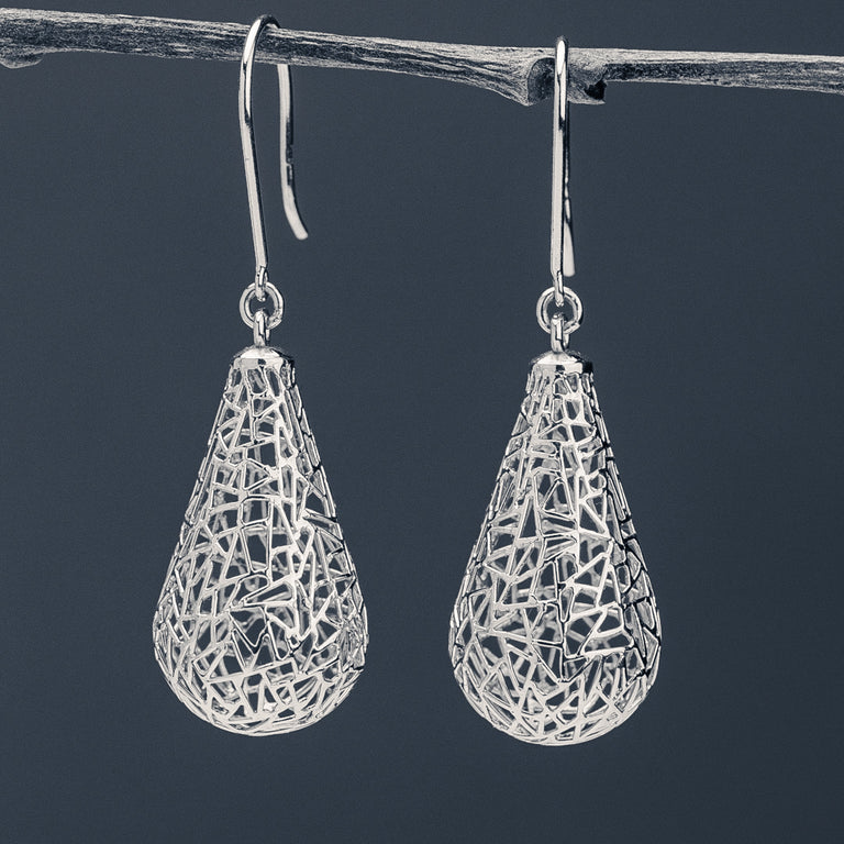 Platinum Raindrop Earrings