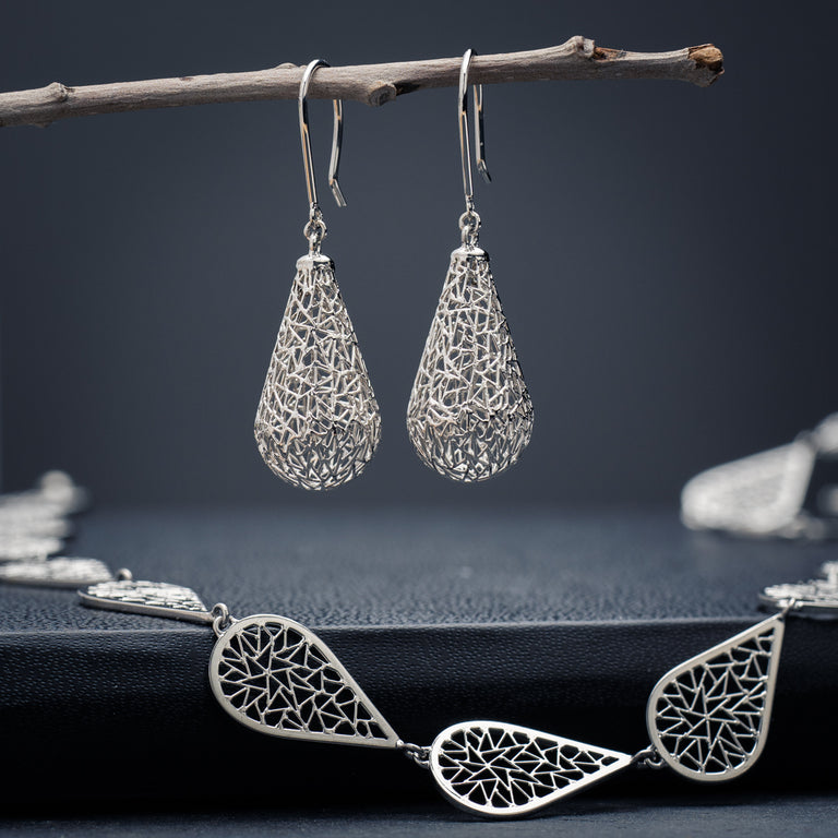 Platinum Raindrop Earrings